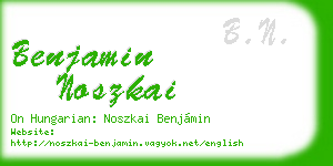 benjamin noszkai business card